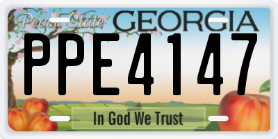 GA license plate PPE4147