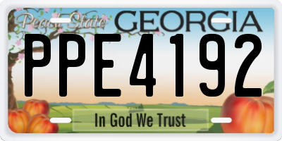 GA license plate PPE4192