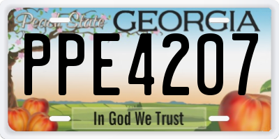 GA license plate PPE4207