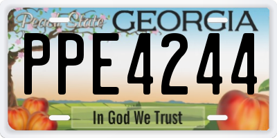 GA license plate PPE4244