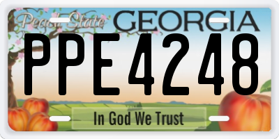 GA license plate PPE4248