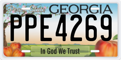 GA license plate PPE4269
