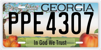GA license plate PPE4307