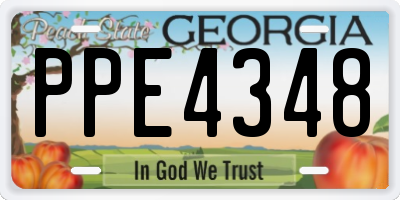 GA license plate PPE4348