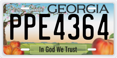 GA license plate PPE4364