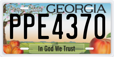 GA license plate PPE4370