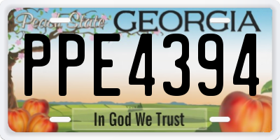 GA license plate PPE4394