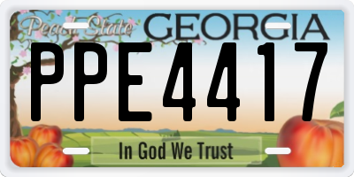 GA license plate PPE4417