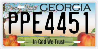 GA license plate PPE4451