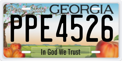 GA license plate PPE4526