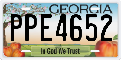 GA license plate PPE4652
