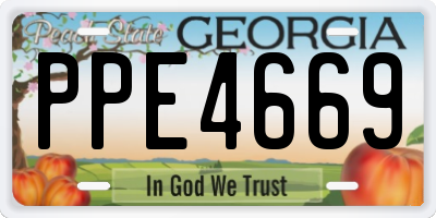 GA license plate PPE4669