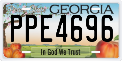 GA license plate PPE4696