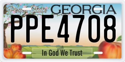 GA license plate PPE4708