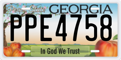 GA license plate PPE4758
