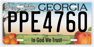 GA license plate PPE4760