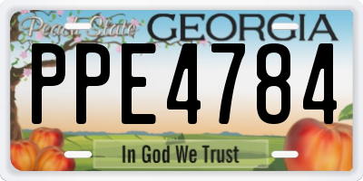 GA license plate PPE4784