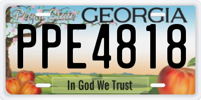 GA license plate PPE4818