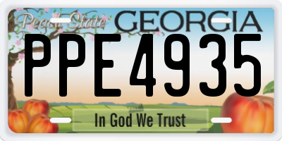 GA license plate PPE4935