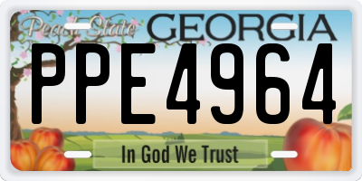 GA license plate PPE4964