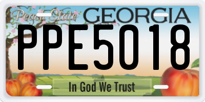 GA license plate PPE5018