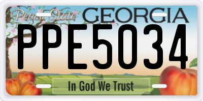 GA license plate PPE5034