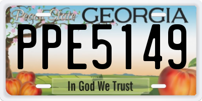 GA license plate PPE5149