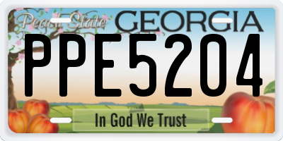 GA license plate PPE5204