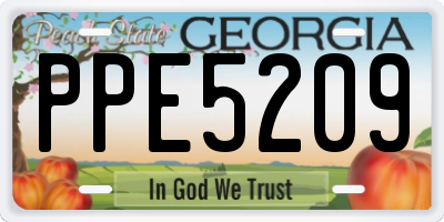 GA license plate PPE5209