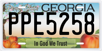GA license plate PPE5258