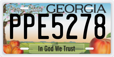GA license plate PPE5278