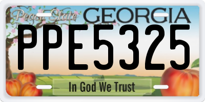 GA license plate PPE5325
