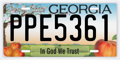 GA license plate PPE5361