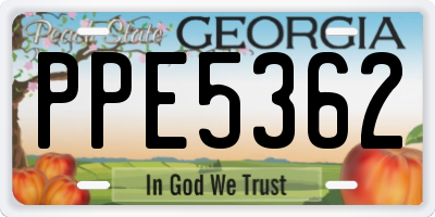 GA license plate PPE5362