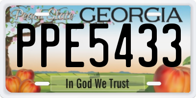 GA license plate PPE5433