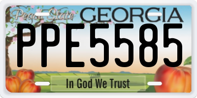 GA license plate PPE5585