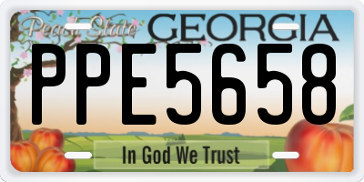 GA license plate PPE5658