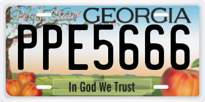 GA license plate PPE5666