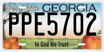 GA license plate PPE5702