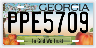 GA license plate PPE5709