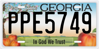 GA license plate PPE5749