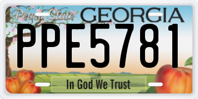 GA license plate PPE5781