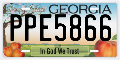GA license plate PPE5866
