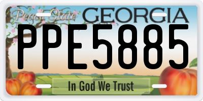 GA license plate PPE5885