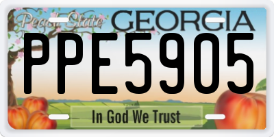 GA license plate PPE5905