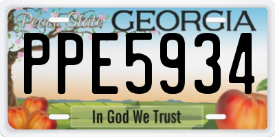 GA license plate PPE5934
