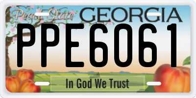 GA license plate PPE6061