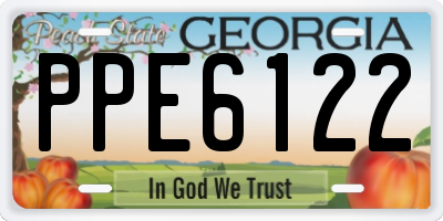 GA license plate PPE6122