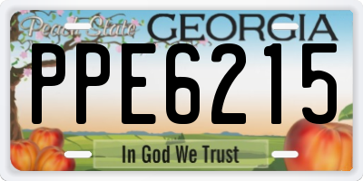 GA license plate PPE6215