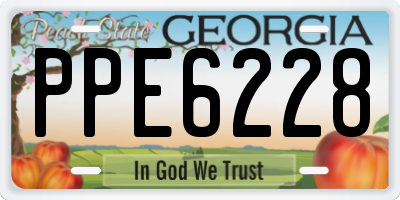 GA license plate PPE6228
